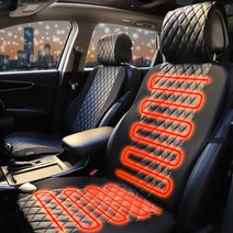 카모아 퀼팅 차량용 열선시트(12V / 24V) 운전석 조수석 뒷좌석 자동차 온열시트 매트, 블랙퀼팅 (운전석-12V), 1개