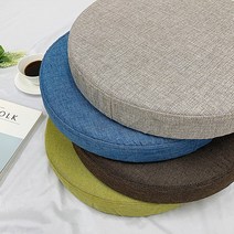 두꺼운 고급 린넨 방석 의자 벤치 패드 쿠션 원형 대형 도톰한 108배 방석 40cm