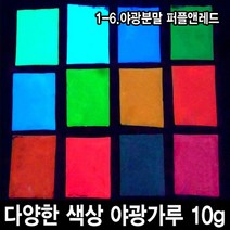 와이지알씨 야광가루 10g 축광안료 야광 파우더 인테리어 공예, 1-6.야광분말 퍼플앤레드 10g