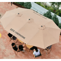 야외 파라솔 대형 까페 펜션 고급형 수영장 마당 주택, 강화 사각 튜브 우산 스탠드 와인 레드 방수 우산 천