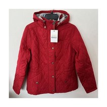 NWTs 바버 여성’s Millfire 퀼팅 자켓. Chilli Red/Tartan. 10 US (14 UK)