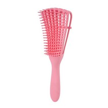 저스트앳 곱슬 머리 마사지 빗 문 어 Detangling 브러시 Coily 두꺼운 긴 다기능 여성, [05] 분홍색, 05 분홍색