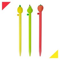 [마치]과일니들노크펜 0.7mm 파인애플볼펜 사과볼펜 딸기볼펜, 10개입, 빨간딸기