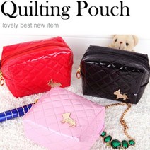 화장품파우치 에나멜 퀄팅 (사각)