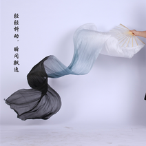 한국무용 너슬 부채춤 주름부채 팬베일 워십소품 블랙, 길이 2m