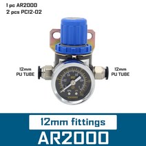 co2레귤레이터 분배기 레귤레이터 이탄 AR2000 1/4 ''Pneumatic 미니 공기압 릴리프 제어 압축기, 06 12mm fittings