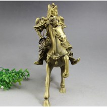 불교용품 구리 동상 조각 황동 골동품 승마 광동 골동품 청동 수공예 우 카이쉔 가정 장식, 한개옵션0