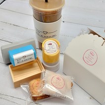 퍼니맨 SCUP 컵홀더(원형) 번짐없이 빨리마르는 속건 스탬프 카페 도장 커피 주문제작 로고 의류 봉투 쇼핑백, 속건검정잉크, (S045) 원형 컵홀더 스탬프(43)-핑크케이스