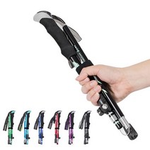 아웃도어 초경량 접이식 튼튼한 휴대용 등산 스틱 장비 폴 산악회 동호회, 레드, 롱