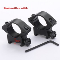 더블 스파이크 30mm25.4mm 라이플 스코프 장착 링 1m20mm 더브테일 레일 하이 프로파일 로우 액세서리, [02] low and wide