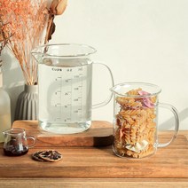 베이킹 손잡이 500ml 1L 내열유리 계량컵 비중컵 쿠킹, 크로크 계량컵 (MC03 1000ml)