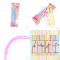 가라지팜 요술빨대 50P 자바라빨대 1회용빨대 긴빨대