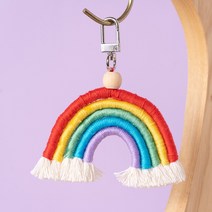 바오바론 마크라메 무지개 키링 만들기 열쇠 고리 DIY 키트 수업 재료 투명스티커 증정