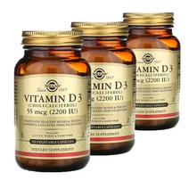 Solgar 솔가 비타민 D3 콜레칼시페롤 55MCG 2200IU 베지캡슐 100정 3통