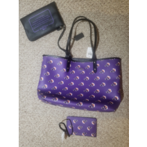 코치 시티 토트 브램블 퍼플 꽃무늬 프린터 지갑 F55866 지퍼 파우치 팔찌 손목지갑 위슬렛