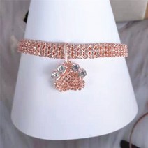 말티즈 비숑 웰시코기 시바견 푸들 발모양의 로즈 골드 개 목걸이 요크 개를 위한 사랑스러운 솔리드 지르, 02 rose gold_02 M