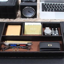 임원 사장실 책상 서랍정리 가죽정리함 경리직원 데스크정리 원무과, 브라운