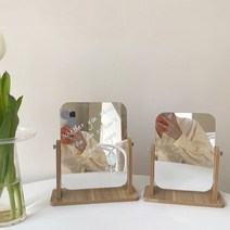 진심디자인 클래식 회전 우드 탁상거울 2종