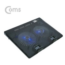 Coms 노트북 맥북 저소음 듀얼팬 쿨링패드 쿨러 노트북거치대 17인치, 블랙