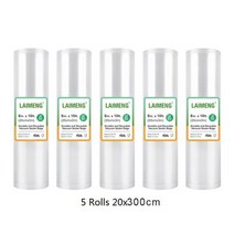 LAIMENG 5 Rolls Sous Vide 진공 포장기 용 롤 백 포장 식품 저장 실러 R129 가방, 05 5R 20-300cm_01 CHINA