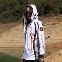 자외선 차단 티셔츠 캠핑 낚시 후드낚시복 등산 차박셔츠 흰색, M