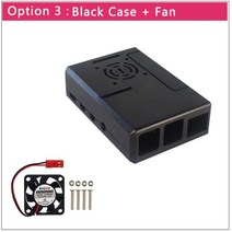 라즈베리파이 카메라 스마트팜 모터 라즈베리 파이 4 모델 B ABS 케이스 검정색 투명 플라스틱 쉘 이동식 GPIO 커버 용 냉각 팬 포함, Black with Fan