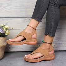 발가락 분리 신발 패드 여름 옥스포드 여성 샌들 플랫 슬리퍼 Pu 가죽 플립 플롭 벨트 버클 로마 패션 2023, Brown+43