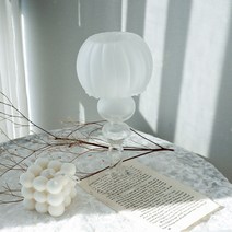 픽홈 샬롯 티라이트 홀더 엔틱 인테리어 빈티지 유리 글라스 촛대 미니 캔들 투명 받침대, 3. 제제 티라이트 홀더-화이트