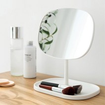 심플한 360도 회전 탁상거울 트레이 문구정리 10대, 핑크