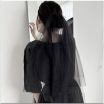 메리지엥 면사포 웨딩베일 셀프웨딩촬영 브라이덜샤워 소품, 1개, 9. 블랙베일