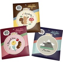 펠트 자수 키트 DIY 십자수 집중력 퀼트 안티스트레스 집콕놀이 어린이집선물 기념품 [5% 추가할인], 다람쥐
