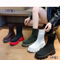 여성 앵클 첼시 부츠 가죽 레더 양털 퍼 삭스 숏부츠 겨울 털 통굽 신발 방한 워커 9