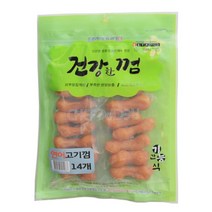 소형견 이갈이 장난감 뼈다귀 연어 개껌 14p 2팩 덴탈, 1개