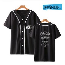 야구복반티 야구반티 반티야구복 Kpop StrayKids STRAY KIDS NOEASY 앨범 T 셔츠 여성/남성 싱글 브레스트 TShirt 여름 짧은 소매 야구 저지 Teen C