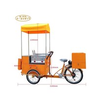 야시장 노점상 스낵카 다용도 푸드트럭 이동식 카트, 프라이어 장비를 갖춘 오렌지 인력 모델