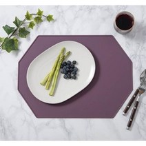 국산 테이블리즘 1+1 2+2 옥타곤 에그 실리콘 식탁매트, 버건디핑크