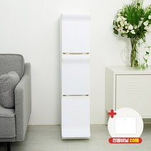 디큐브 가정용 재활용 분리수거함 3단+전용비닐 20장, 화이트, 오픈+전용비닐 20장