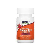 Now Foods (나우 푸드) NOW Foods 고효능 비타민D-3 250mcg(10 000IU) 소프트젤 120정, 1개