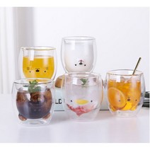 홈카페 동물모양 이중컵 곰돌이 고양이 오리, Bear(곰돌이)