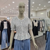 플라워 프린팅 블라우스 SAWS38231 민트 블랙