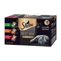 쉬바 전연령용 고양이 파우치 버라이티 믹스 주식파우치 3종 x 6p 세트 1260g, 1세트, 생선