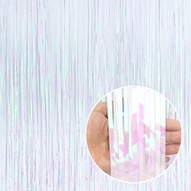 와우파티코리아 파티은박커튼 5p, 펄화이트, 1세트