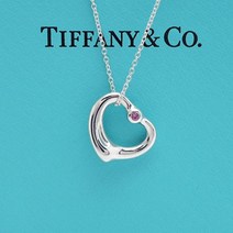 티파니앤코- T&CO 92.5 오픈하트 목걸이 핑크사파이어(16mm)