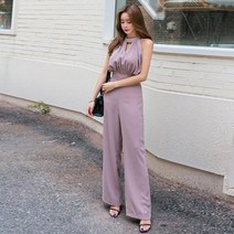 오프숄더 연보라 여성 탑드레싱 롱 점프슈트 경성의복 여름 키큰녀 화사옷 핏좋은 원단좋은