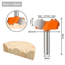 목공 우드 카빙 조각 끌 정 서각칼 생크 전문가용 더블 아크 볼 비트 8mm 라운드 라우터 커터, 8x35