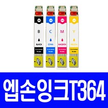 엡손 T364 검정 호환잉크 XP-245 T364170 T364270 T364370 T364470 재생잉크, 1개