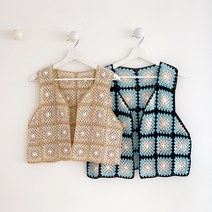 [울클럽]기자 모티브 조끼&베스트 기자실 코바늘 옷 뜨개 키트 DIY (동영상), 블루블랙 세트