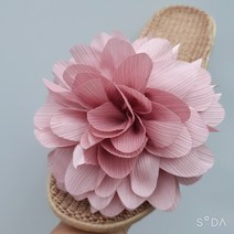 더드림 New 플라워 왕골 통굽 슬리퍼 키높이 라탄슬리퍼 거실 실내화