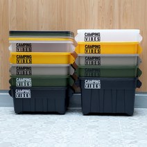 캠핑바이브스 멀티카고박스 75L 53L 캠핑박스 토트박스, 53리터, 화이트스티커, 그린