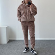 폭닥폭닥 보아 양털 후드 집업 조거팬츠 트레이닝 세트 5color